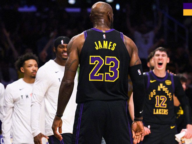 湖人28分大胜太阳 锁定西部前四 詹姆斯创历史助